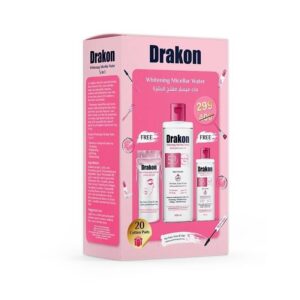 Drakon® whitening Micellar water 500 ML + gift 100 ML +20 cotton makeup pads