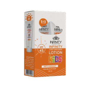 انفينيتى كير كيدز لوشن واقى من الشمس للأطفال بعامل حماية (SPF 45) عرض (1+1) 120 مل - Infinity